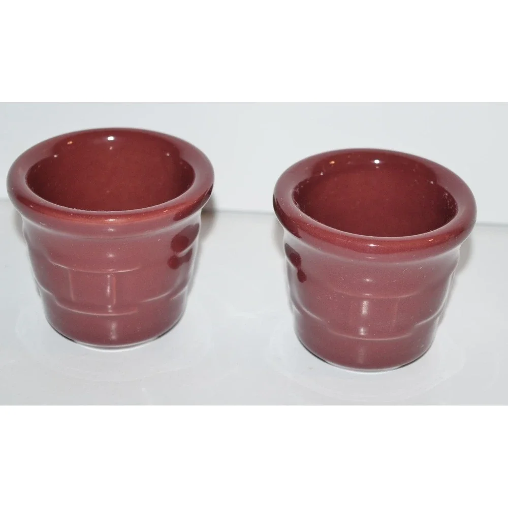 Longaberger‎ Burgundy paprika Mini Bowls set of 2 woven Traditions